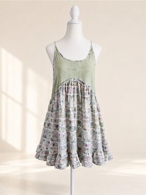 Carolina K XS Cotton Gauze Printed Mini Dress